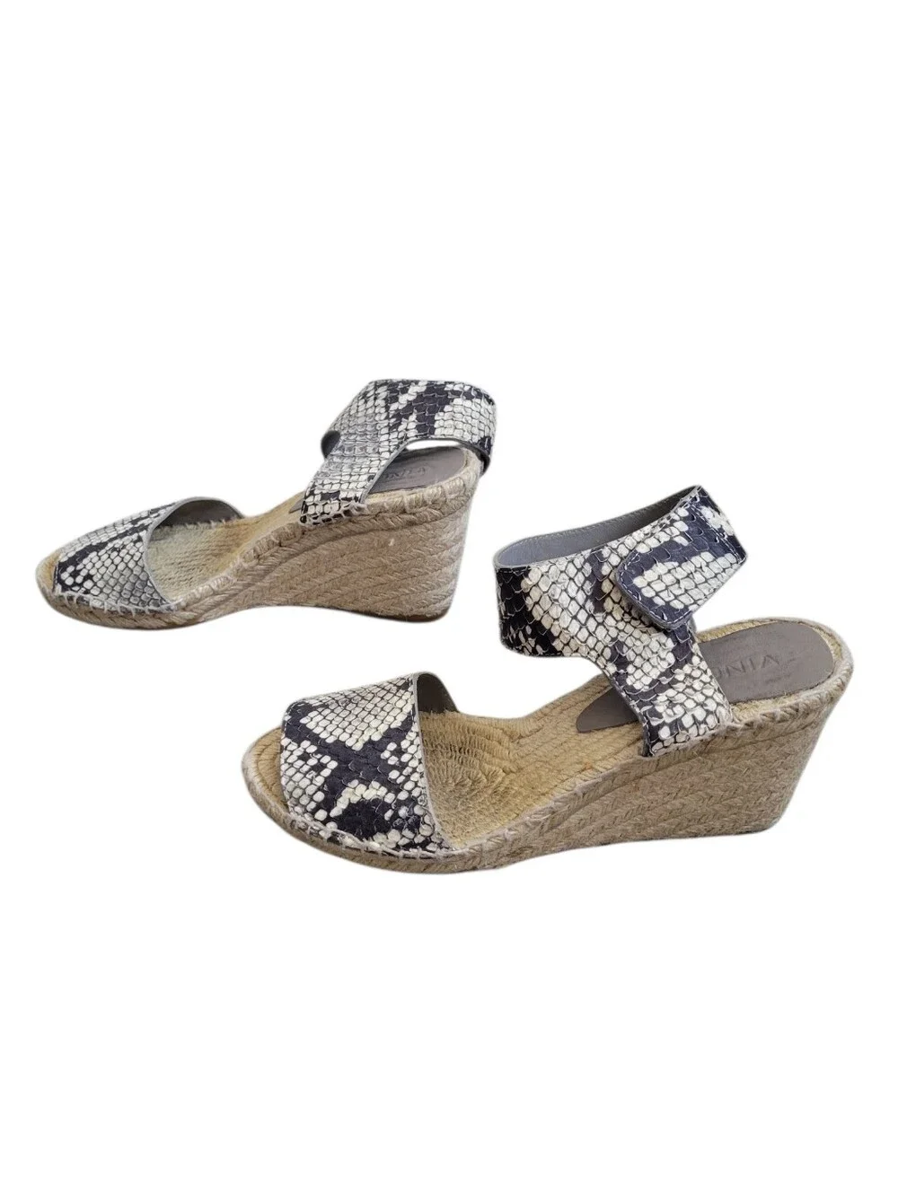 Vince‎ Sophie Python-Print Leather Espadrille Wedge